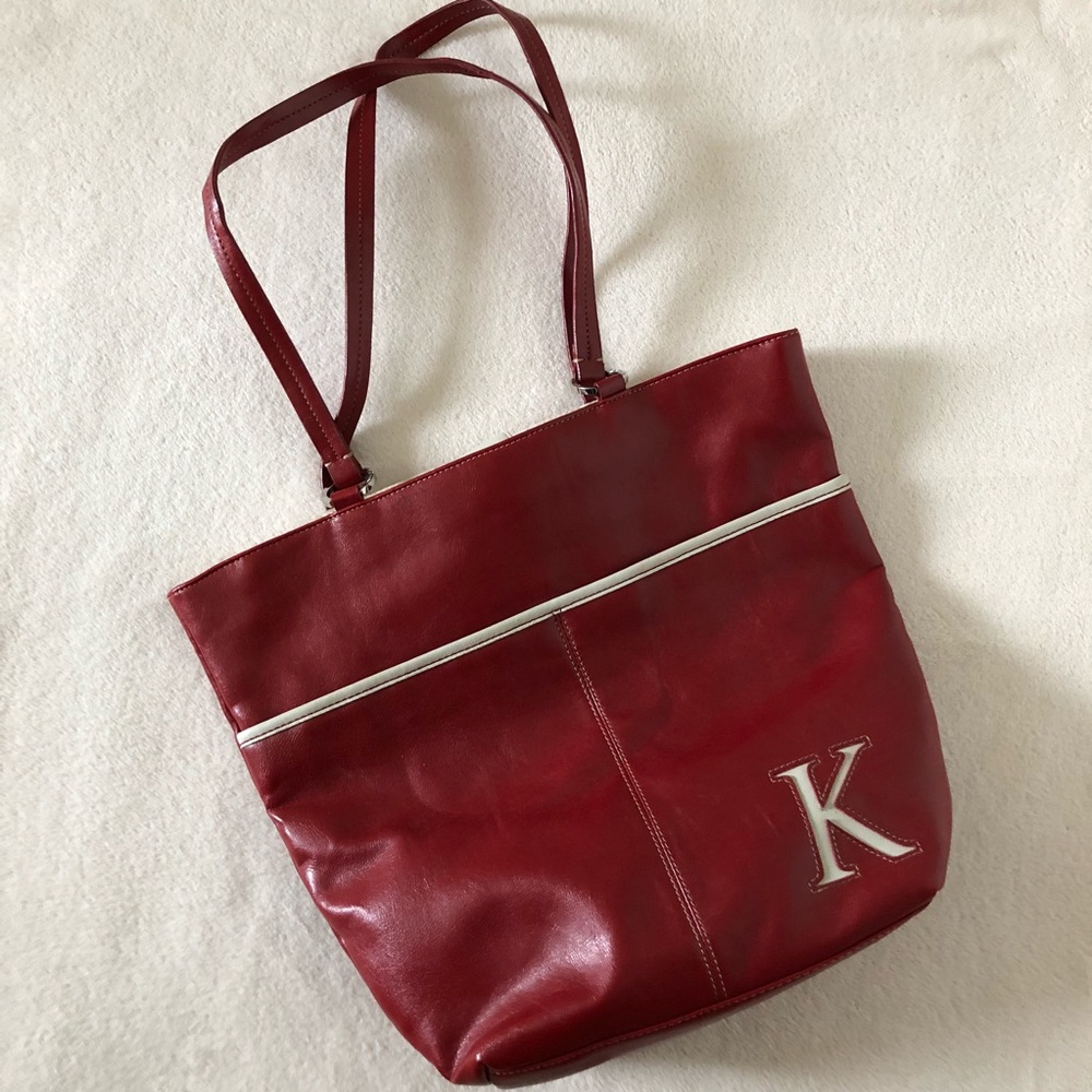 Liz Claiborne Accessories Red ‘K’ Tote Bag